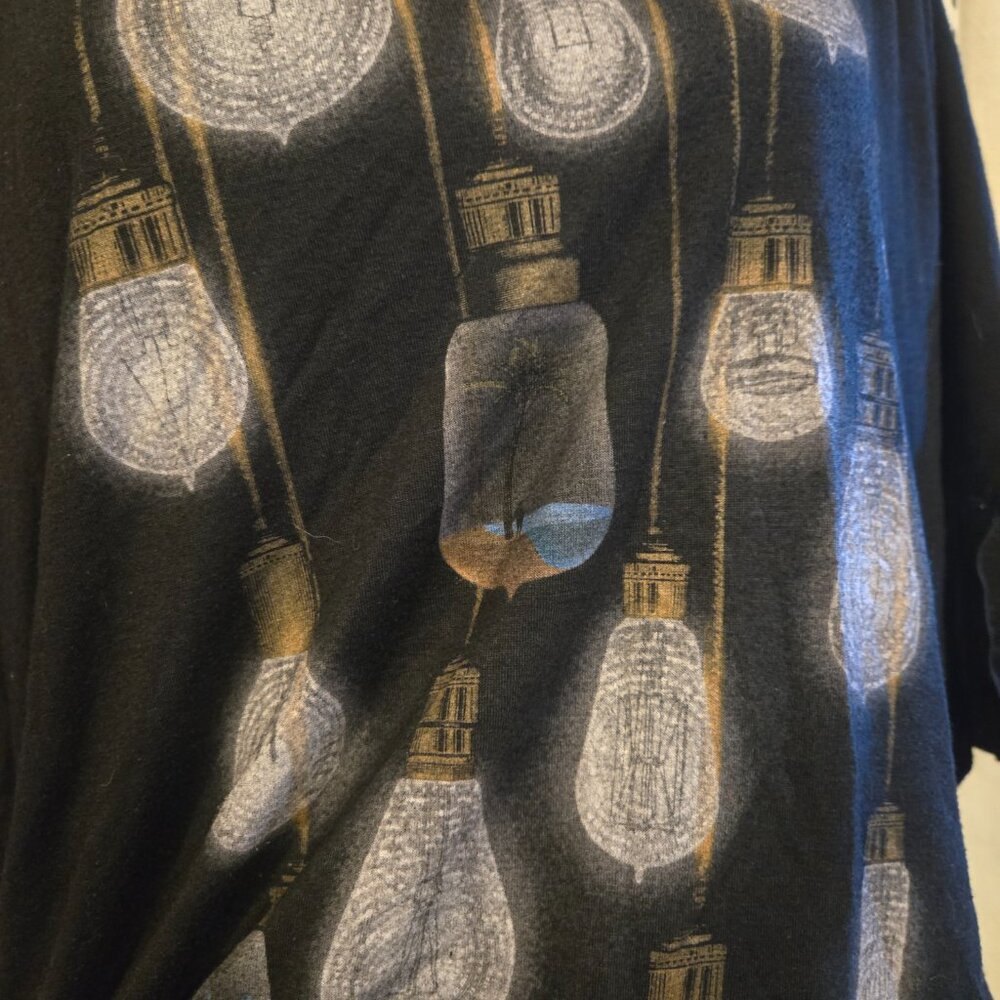 Curbside Clothing "Light Bulbs" heather black dolman t-shirt 2XL - Picture 4 of 7